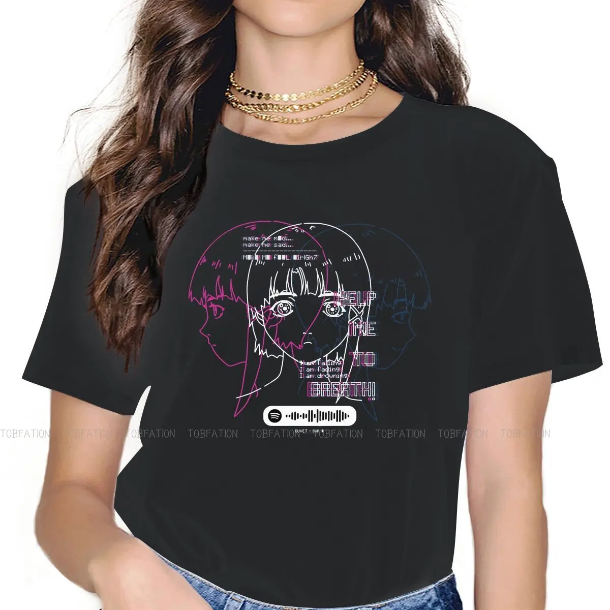 

Glitch Serial Animation Plot Japan TShirt for Woman Girl [Spotify Code Humor Summer Sweatshirts T Shirt High Quality Fluffy