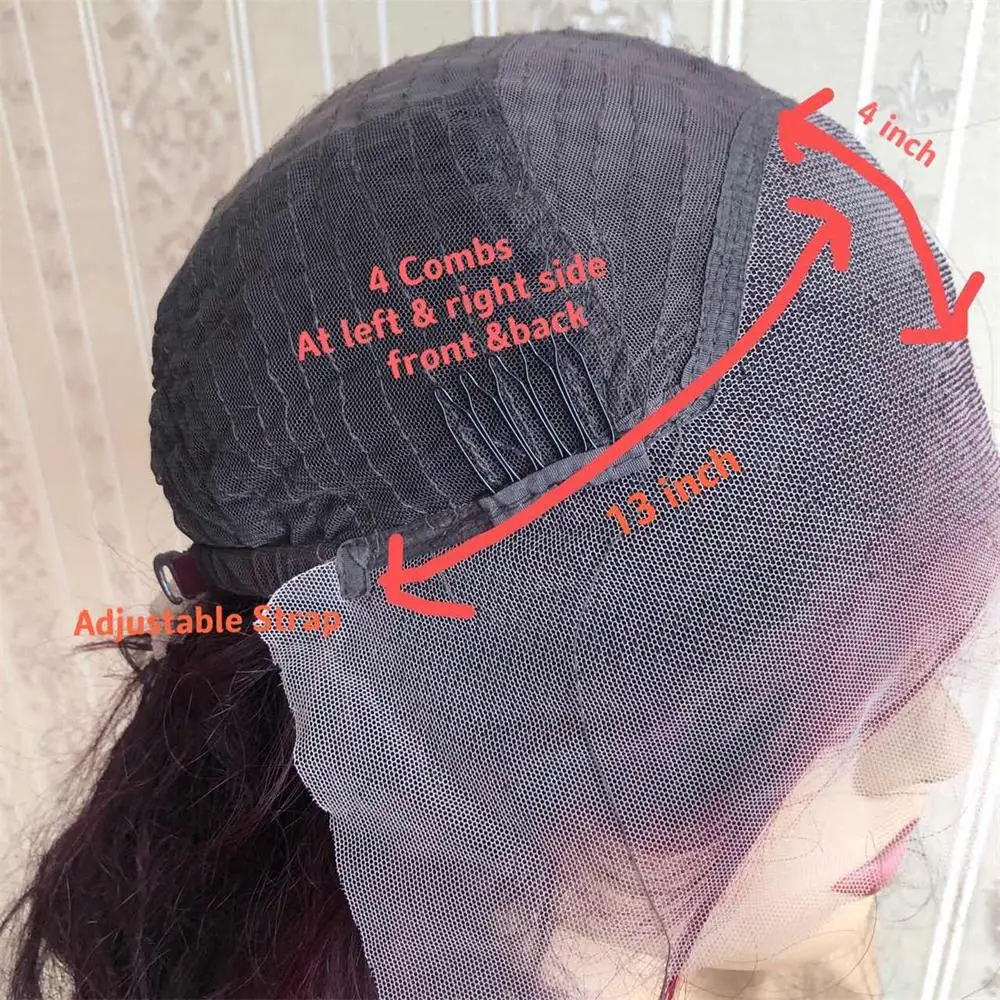 

Burgundy Red Short Bob Lace Part Human Hair Wigs Brazilian Remy Hair 13x1 Lace Frontal Wigs 180% Burgundy Bob Straight Wig