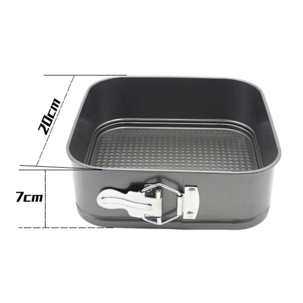 

3PCS Cake Mold Square Live Bottom With Buckle High Temperature Resistant Carbon Steel Non-Stick DIY Baking Mold