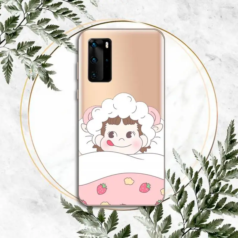 

Cute Fujiya Milky Peko chan Phone Case Transparent for Huawei P honor 8 10i 20 30 40 smart 2019