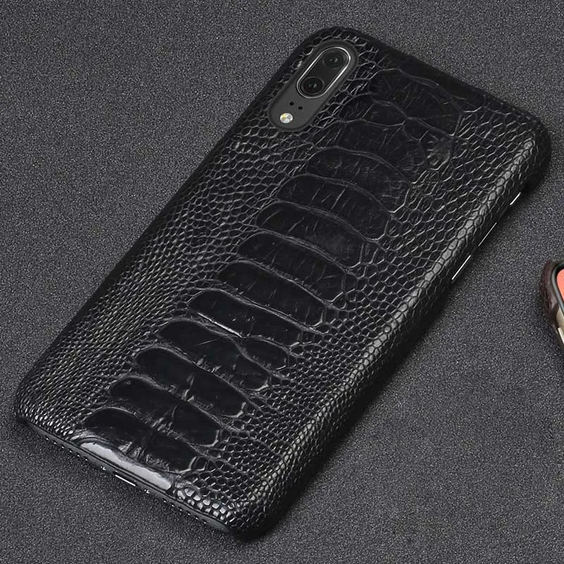 Black Чехлы для телефонов huawei P20 P30 Lite mate 10 20 lite Pro Y6 Y9 P Smart Ostrich Foot Case для Honor 7X8X9 10 lite case - Цвет: Black