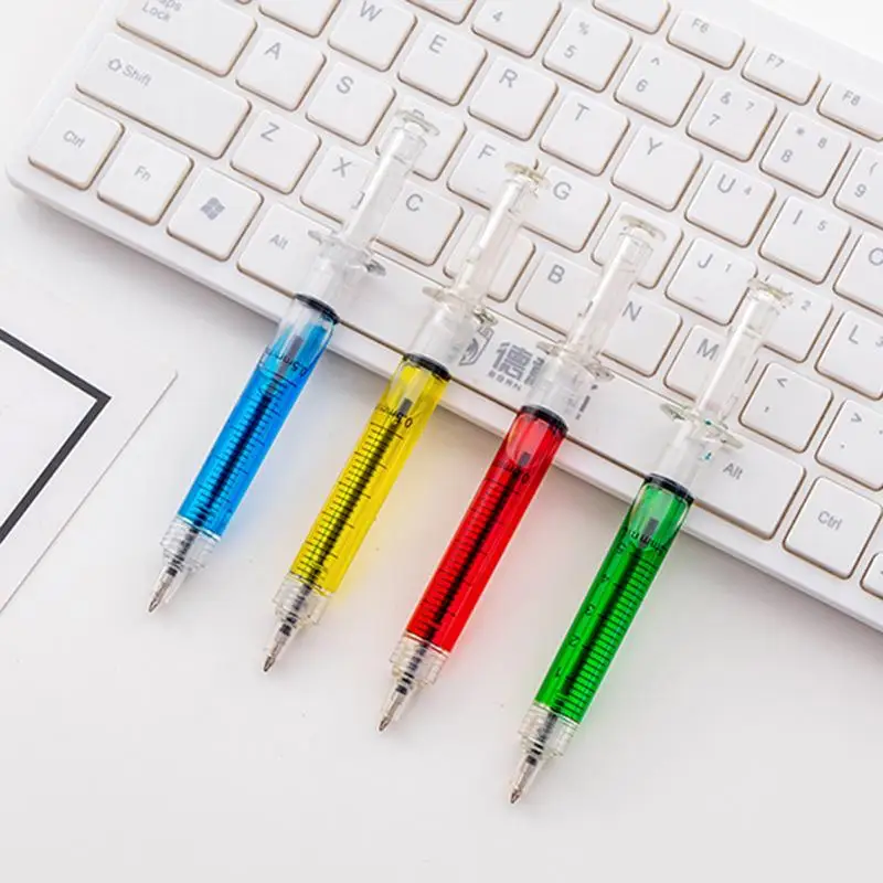 

1pcs Novel Needle Tubing Ballpoint Pen Creative Cartoon Pen for Writing Stationery Office School Pen Ballpen Ink Black