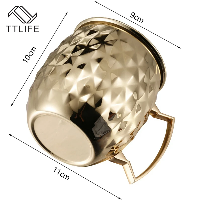 TTLIFE Новый 500 мл 304 нержавеющая сталь новый однослойный ананас коктейльное стекло