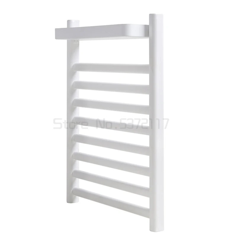 

Space aluminum electric towel rack toilet simple non perforated carbon fiber heating towel drying rack