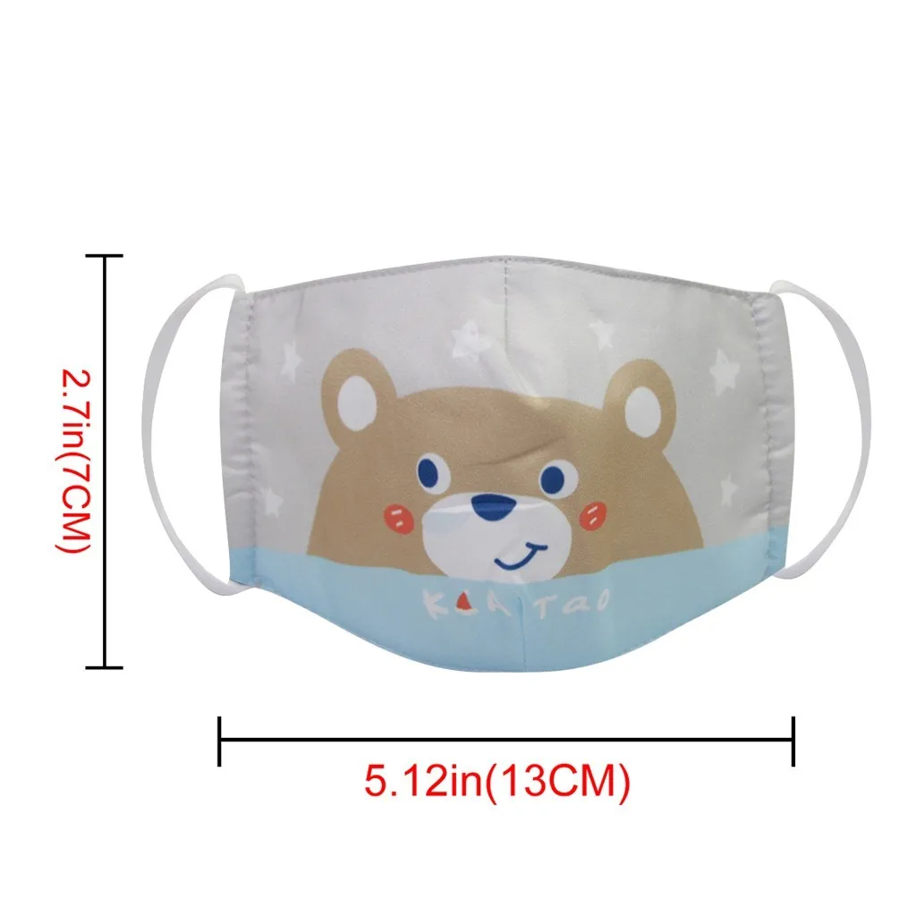

2PCS Children Cute Cartoon Animal Printed Mask mascarillas Outdoor Protective Reusable Washable Comfortable Cotton Face Mask
