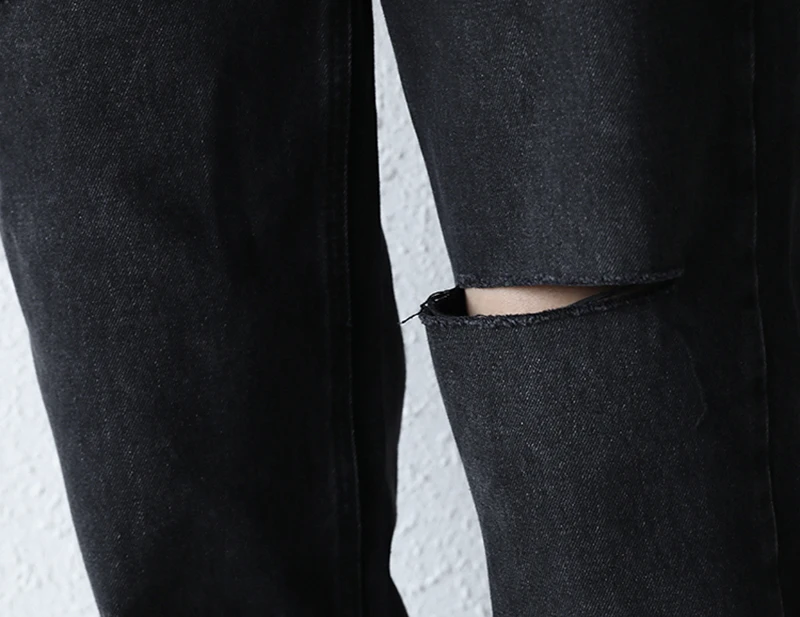 

[EAM] High Waist Black Hole Long Wide Leg Denim Trousers New Loose Fit Pants Women Fashion Tide Spring Autumn 2021 1DD6824