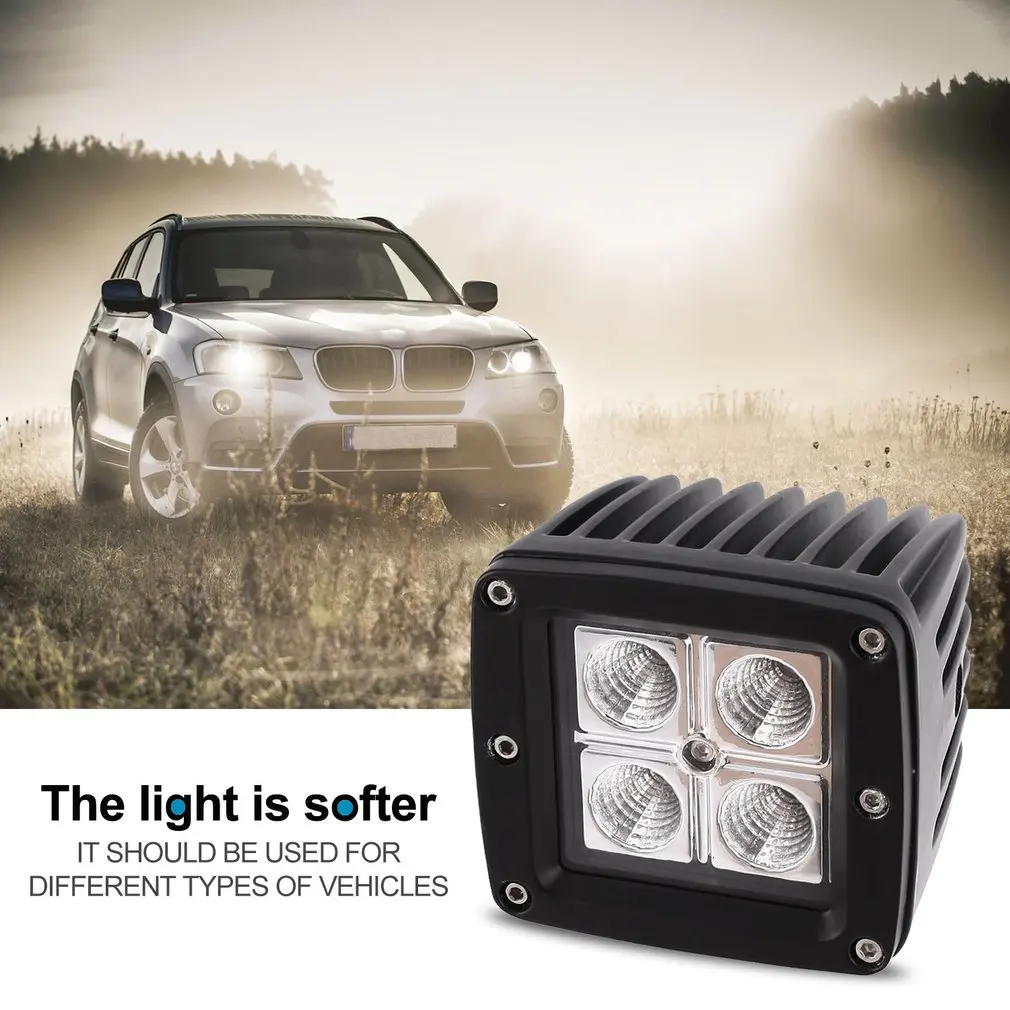 

Universal Super Bright 12-24V 12W Car SUV Truck Motorcycle Headlight Square Shape Waterproof Car LED Work Light