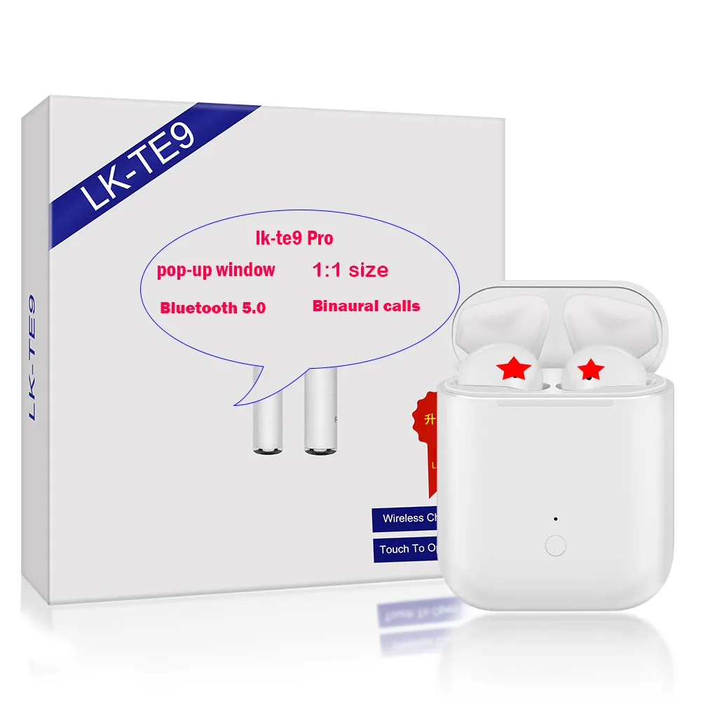 Lk te9 pro Наушники-вкладыши tws с w1 чип ecouteur Беспроводная связь bluetooth наушники Беспроводные спортивные наушники с зарядный чехол pk i200 наушники-вкладыши tws с i7s