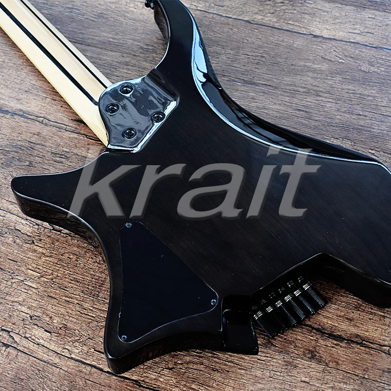 Krait безголовая гитара 6 струн strandberg безголовая электрогитара Ольха тела Пламя клен Топ 5 шт. шеи