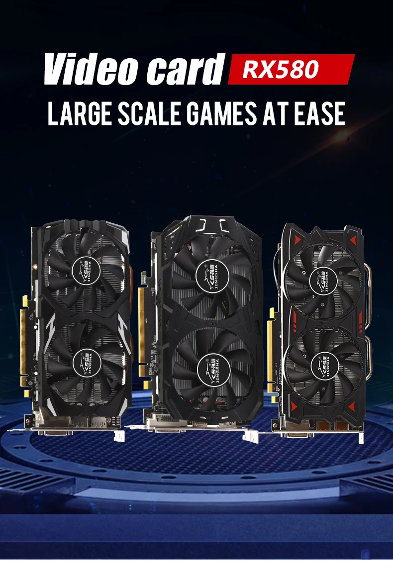 Видеокарта RX 580 8 Гб GPU 128Bit GDDR5 графическая карта для nVIDIA VGA Geforce оригинальная новая