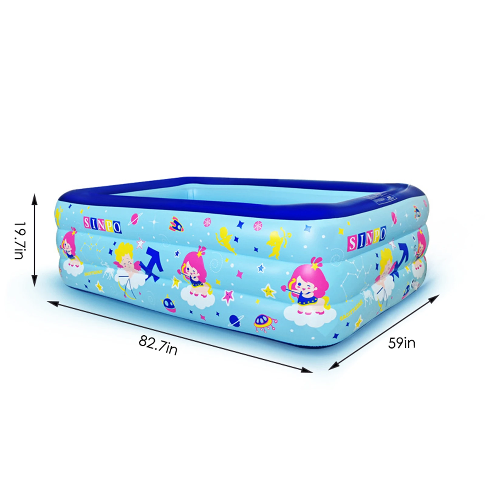 

Children's Pool Inflatable Inflatable Pool Rectangular 210x150x55cm Inflatable Pools For Lessons Gardens Summer Parties