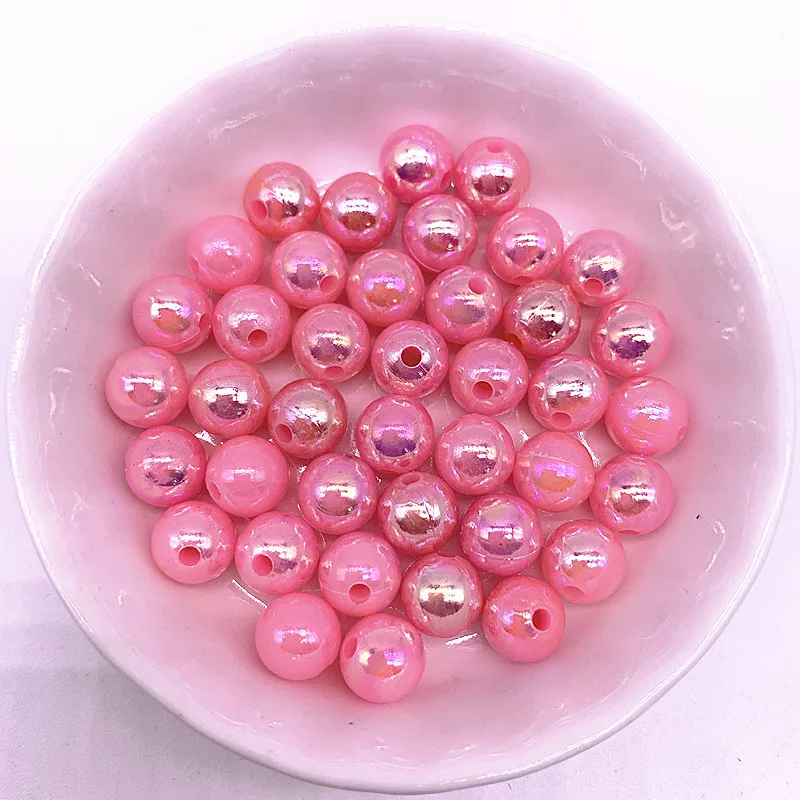 Цветные круглые акриловые бусины