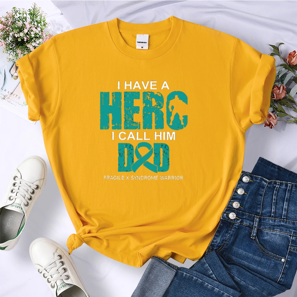 

I Have A Hero I Call Her Dad Print Women T-shirt Summer Anime Streetwear Vogue Crewneck Top Fashion Casual Cotton T Shirts Woman