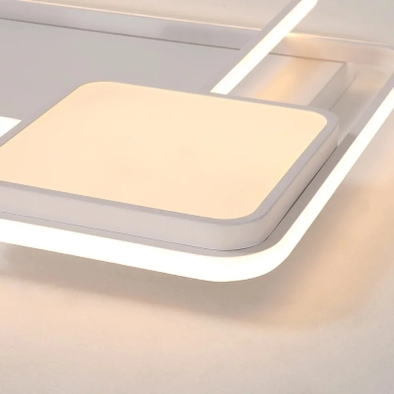 Люстра с дистанционным управлением алюминиевая прямоугольная потолочная лампа