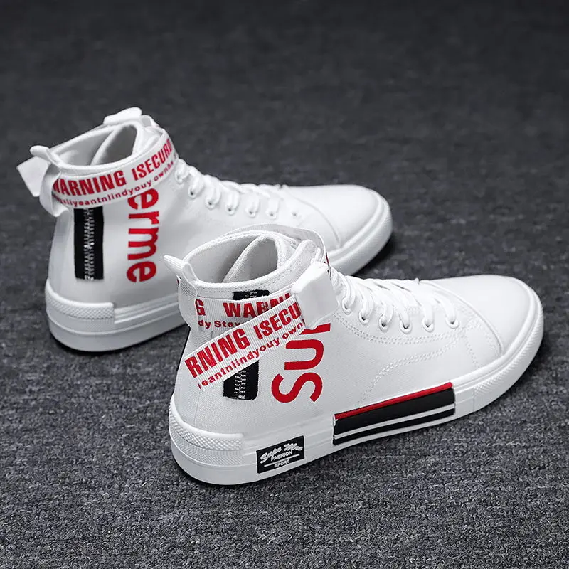 Мужские высокие кроссовки Дышащая белая спортивная обувь Обувь для студентов