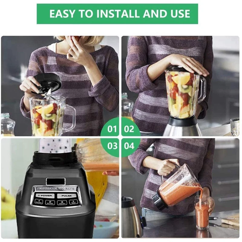 

2PCS 6Fins Replacement Extractor Blade for Nutri Ninja Blender Blade Assembly Fits Auto-IQ BL450-70 BL451-70 BL482-70