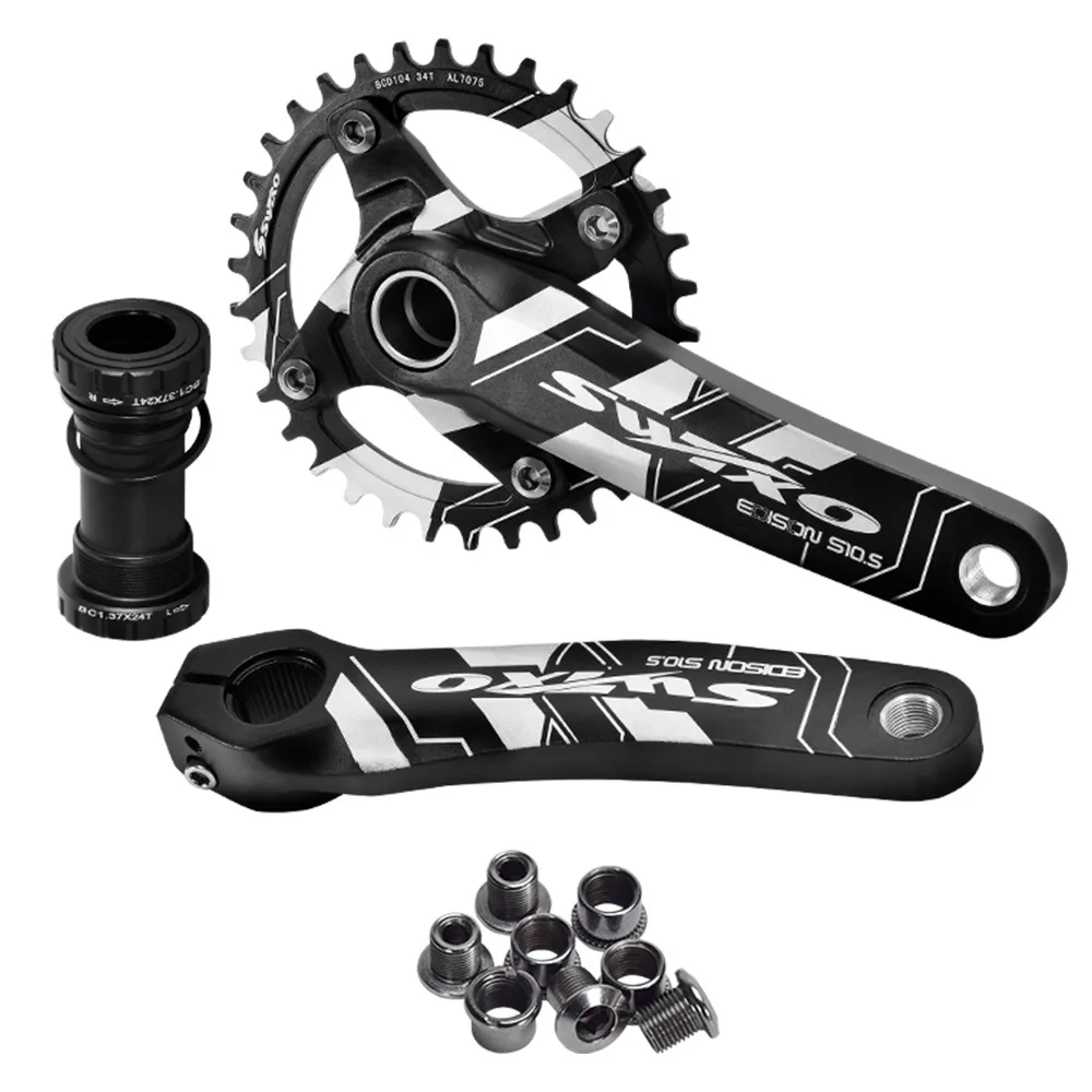 Mountain Bike Crankset Bicycle Crankset104BCD Bike Crankset Chainwheel 170MM Crank Arms For Bicycle 32T 34T 36T 38T MTB crank