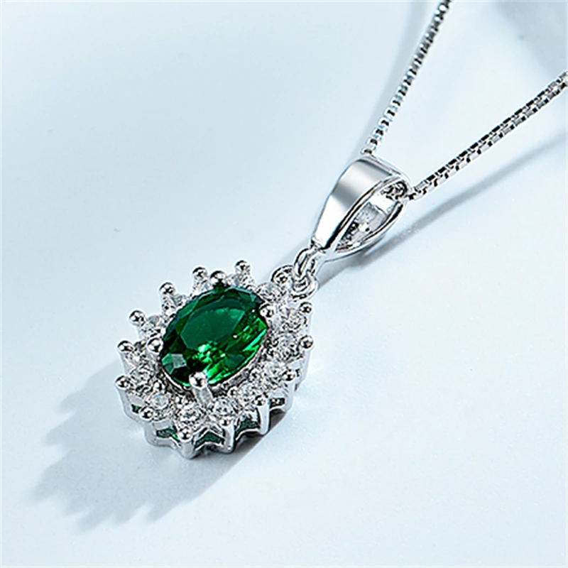 Классический кольцо воротник 925 стерлингового серебра ювелирные изделия зелёный