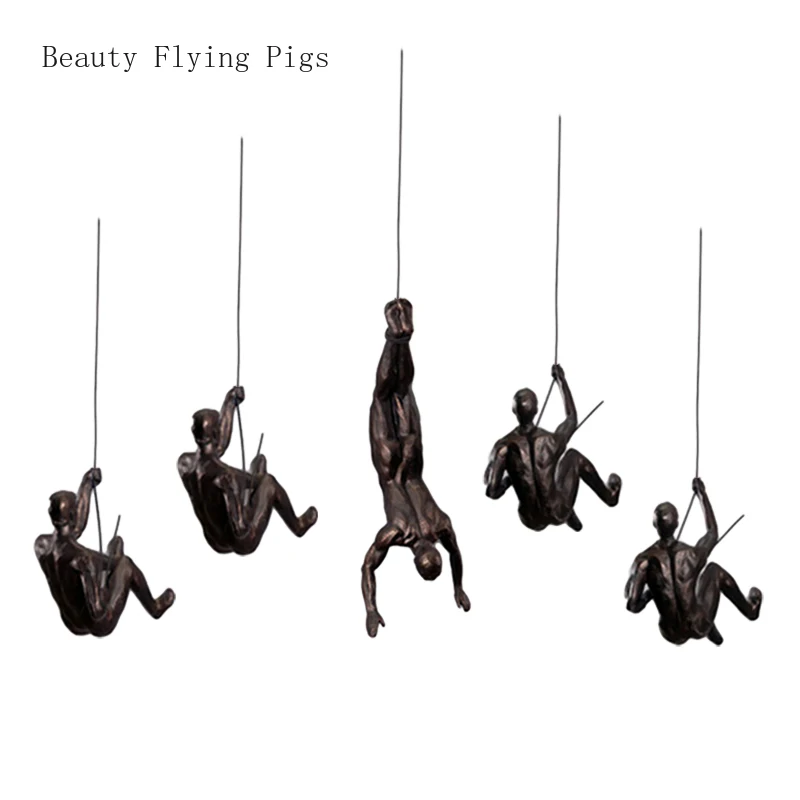 

Vintage old industrial wind bar wall decoration wall hanging Nordic creative background wall decoration climbing figure pendant