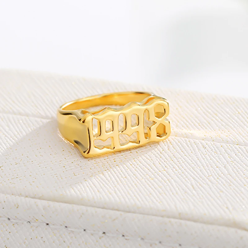 Изящное любое пользовательское именное кольцо персонализированное Рукописное