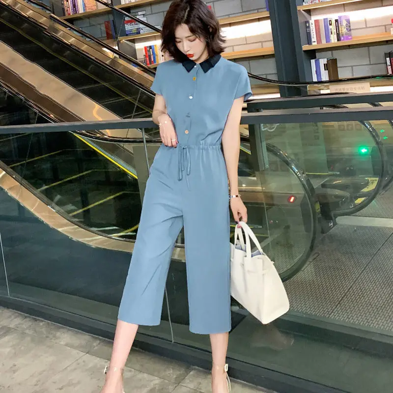 

Женский шифоновый комбинезон с широкими штанинами, повседневный комбинезон с высокой талией, K413, лето 2020