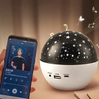 starry sky projector lamp remote control bluetooth music colorful bedside led night light creative sky star water pattern lamp