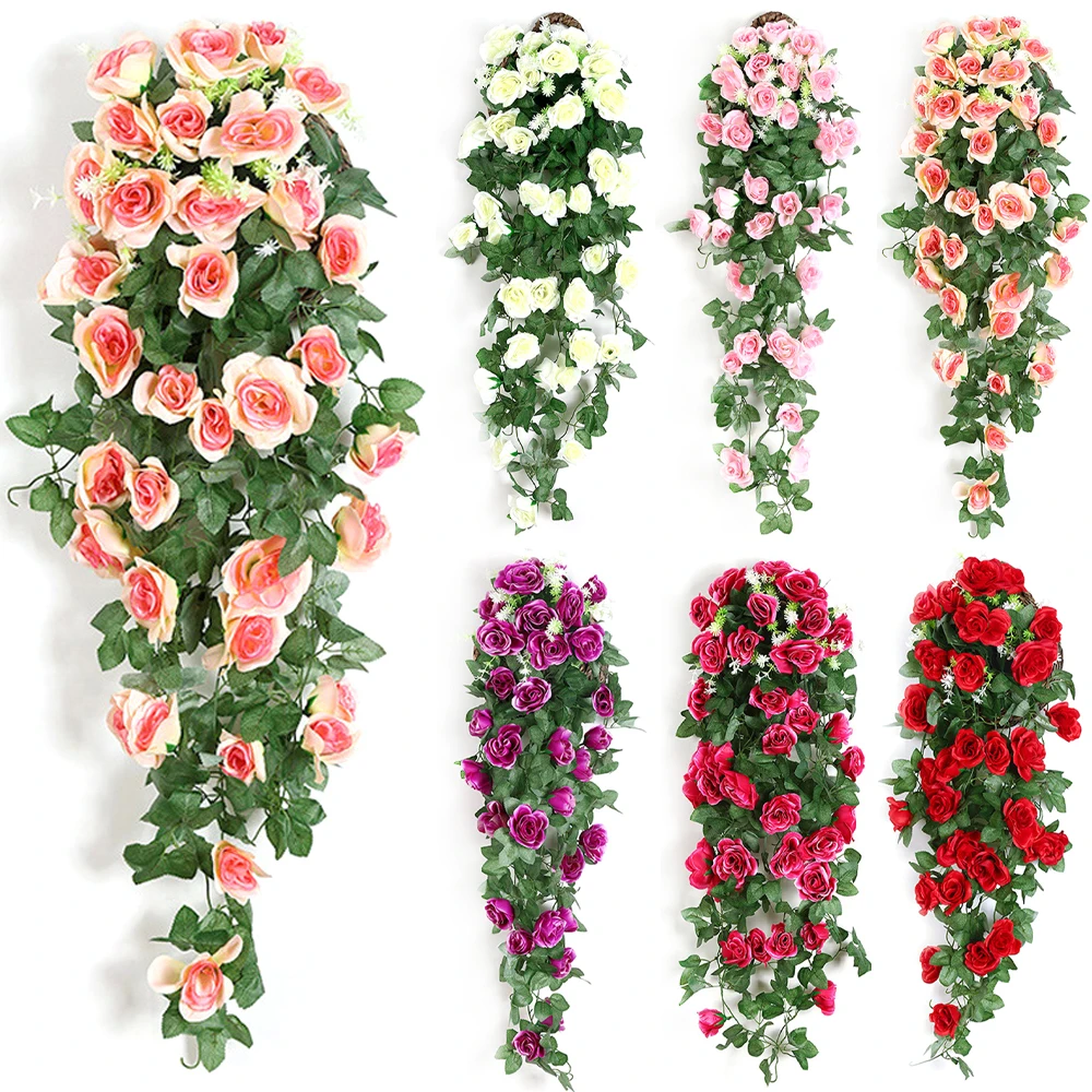 

Artificial Fake Flowers Hanging Artificial Fake Silk Flower Rose Vine Outdoor Flower Home Wedding Decor Flowers Artificial