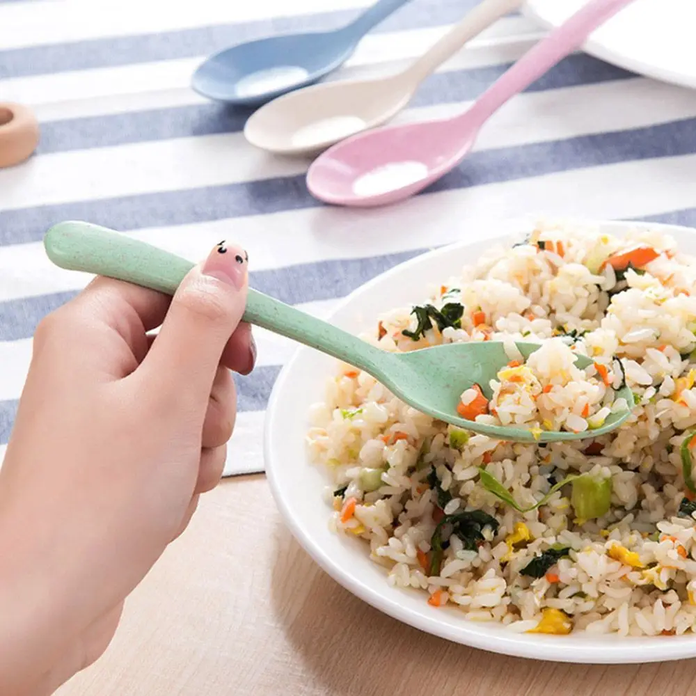 

Popular 2018 New Wheat Straw Kids Soup Spoon Portable Tableware Hot Kitchen