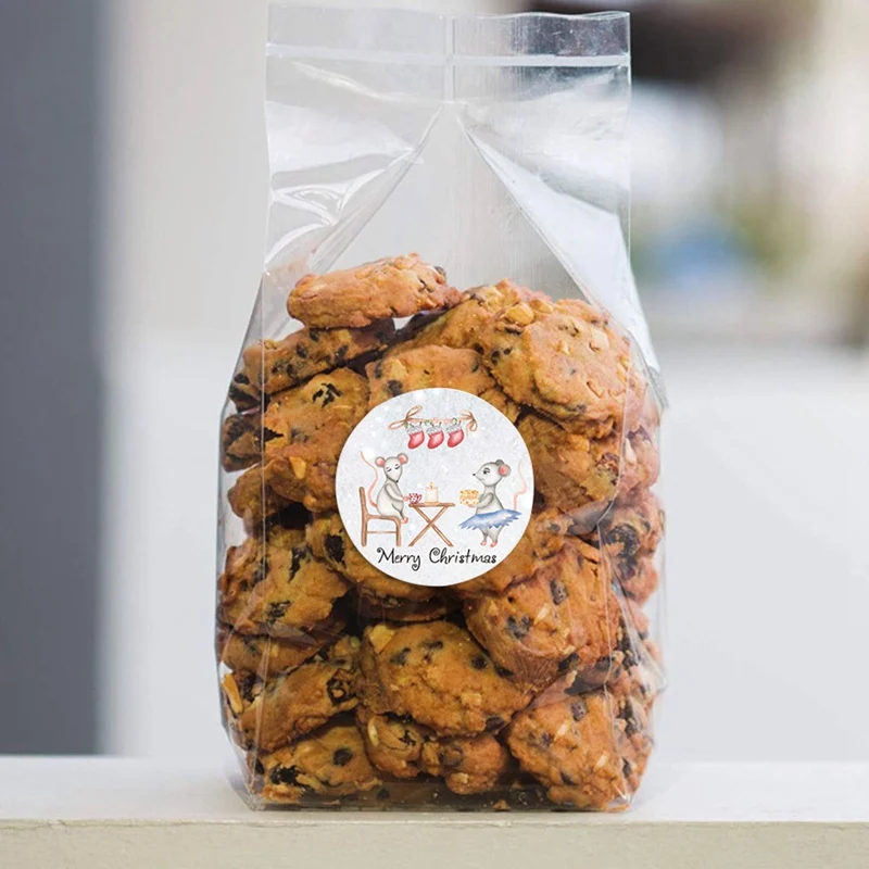 

Merry Christmas Kraft Handmade Sticker Card Box Package Thank You Label Sealing Stickers Wedding Decor Party Supplies