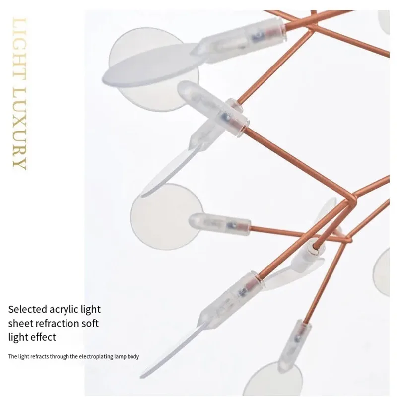 Светодиодная люстра в скандинавском стиле современная лампа виде светлячков