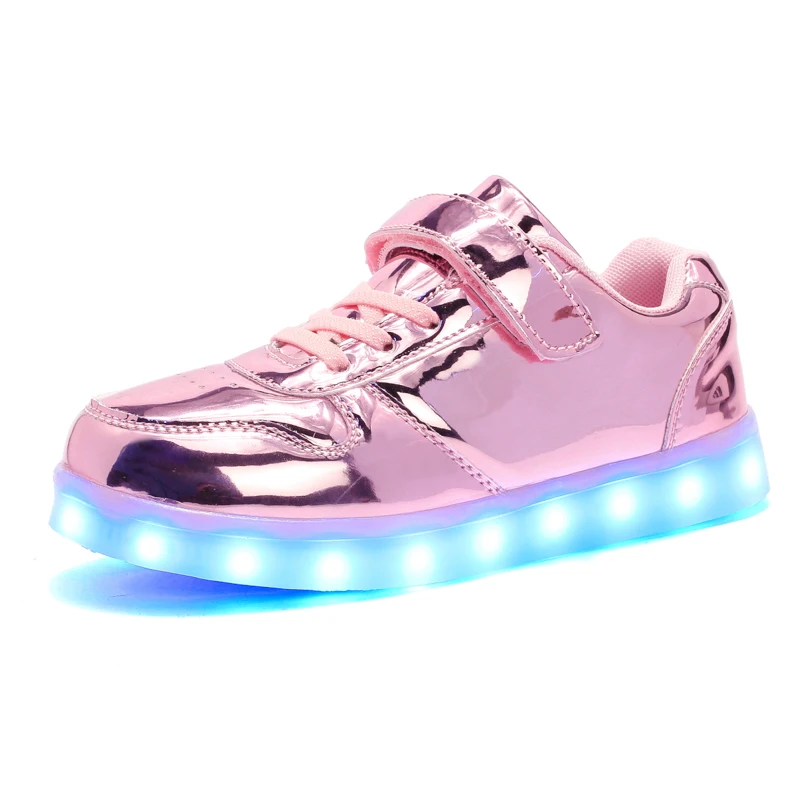 

Warm like home 2018 New 25-35 USB Charger Glowing Sneakers Led Children Lighting Shoes Boys Girls illuminated Luminous Sneaker