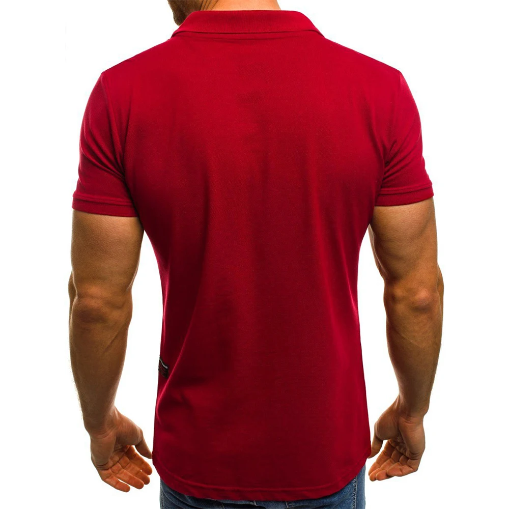 

2021 New Fashion Simple Spring And Autumn Men's Casual Sports Solid Color Lapel Casual Short-Sleeved T-Shirt POLO Short-Sleeved