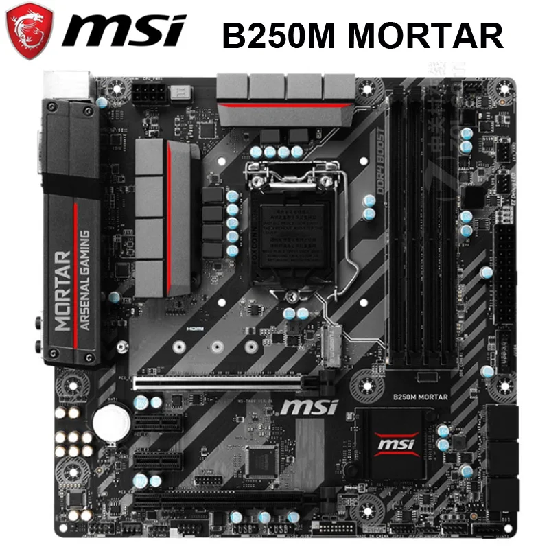 

Материнская плата LGA 1151 MSI B250M, материнская плата DDR4 PCI-E 3,0 для настольного ПК MSI B250, материнская плата процессора Intel B250 Core i7 i5 i3 DDR3 Micro ATX