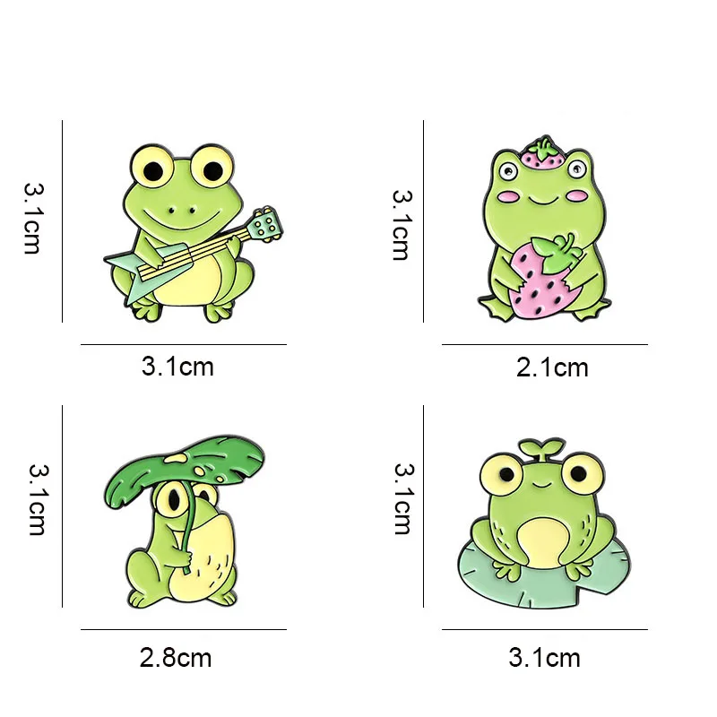 Эмалированная брошь в виде лягушки с изображением водителя маленькая красная