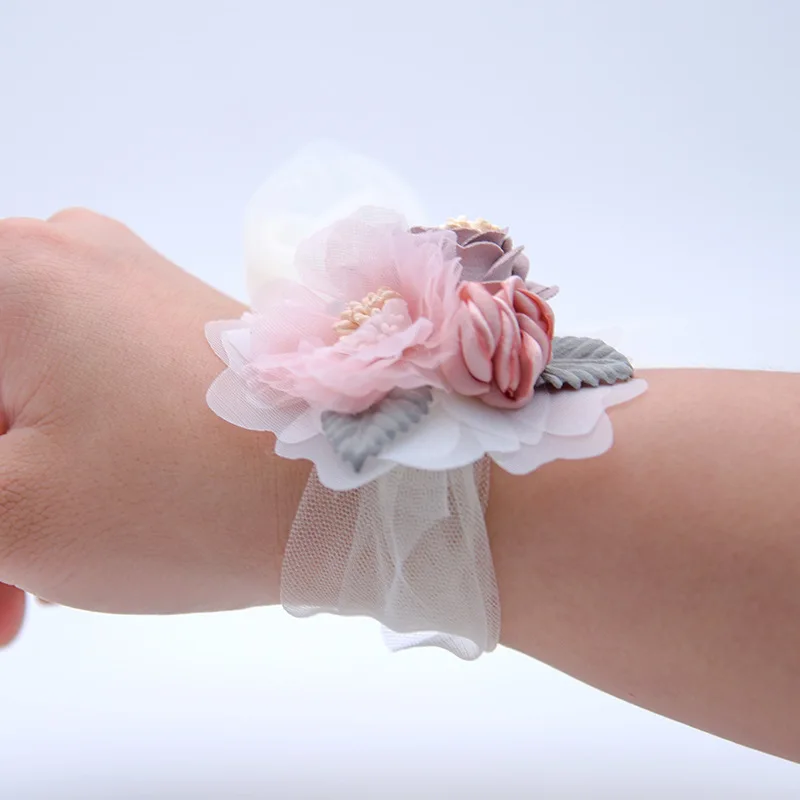 Новое поступление корсажный браслет на запястье ручной корсаж цветы свадебные