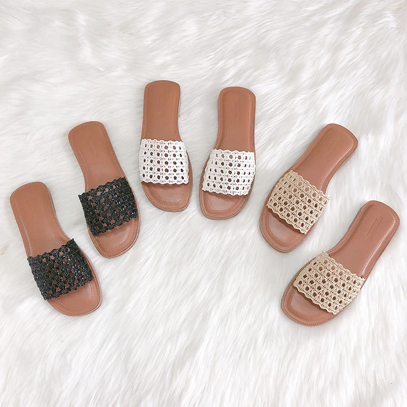 

Causal Women Shoes Fashion Women Mules Women Black Flats Slipper House Slides indoor Female Casual Beach Sandals Summer