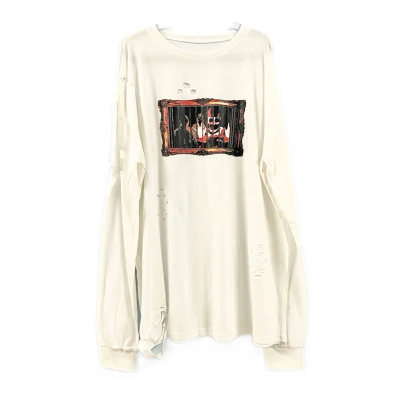 

2020 autumn men joker printed ripped hole punk long sleeve t shirt oversized hip hop tees tops woman harajuku vintage tshirts