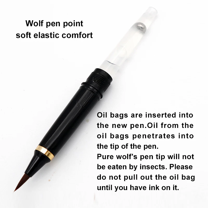 Ручка кисть Kuretake оригинальная ручка для каллиграфии волчьи волосы Maki e с мягким