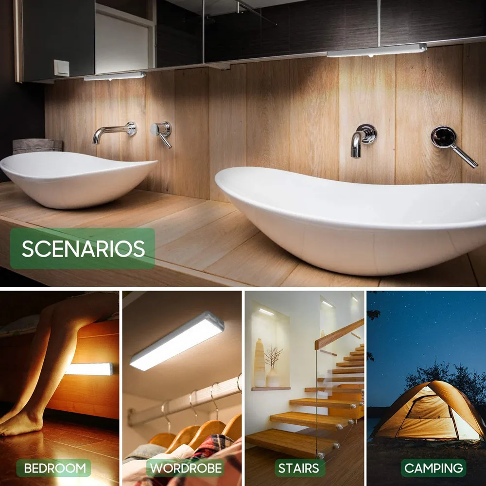 Светильник с датчиком движения под шкаф 20 светодиодный зарядка через USB | Лампы и