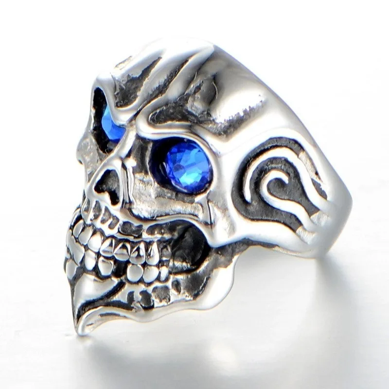 Стимпанк нержавеющая сталь Призрак кольцо для мужчин с черепом в стиле панк-рок