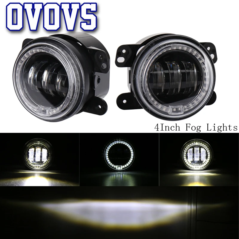 Круглый 4 дюймов светодиодные противотуманные фары 30 Вт объектив проектора с Halo
