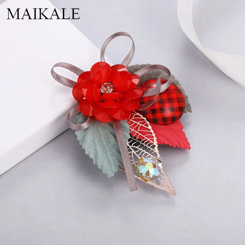 Женская акриловая брошь MAIKALE Корейская в виде цветка буньерка шаль для девочек |
