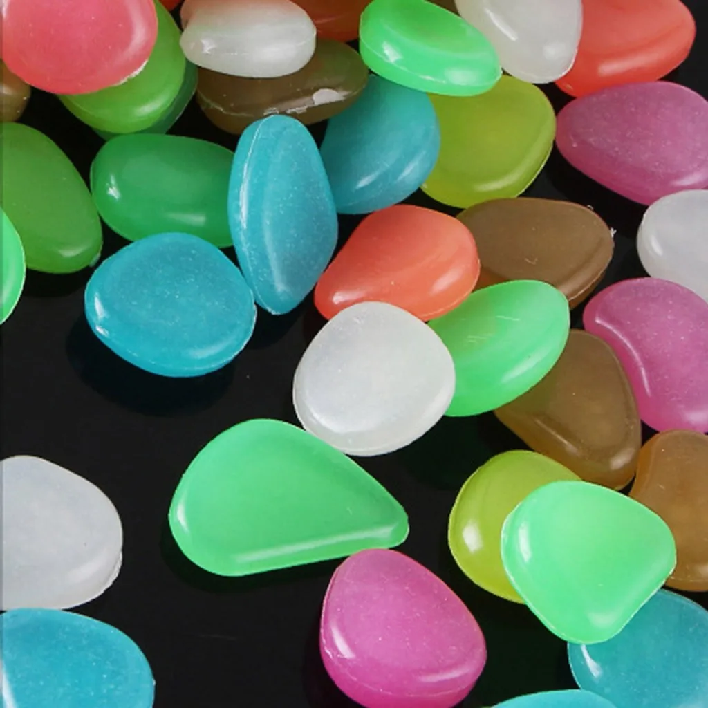 100 шт Искусственные камни светится в темноте светящаяся булыжница садовый