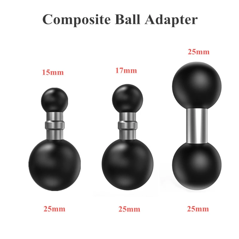 

25mm to 15mm/17mm/25mm Composite Ball Adapter for Industry Standard Dual Ball Socket Mounting For Garmin- GPS Brackets