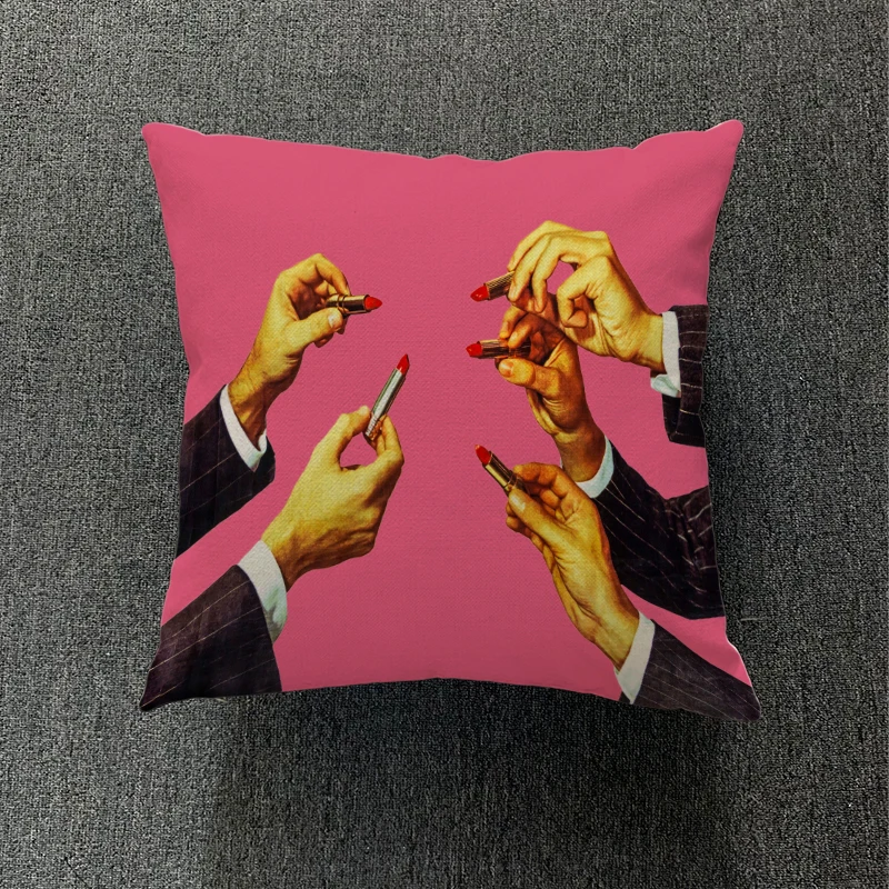 Креативный чехол для диванной подушки в итальянском стиле с красными губами