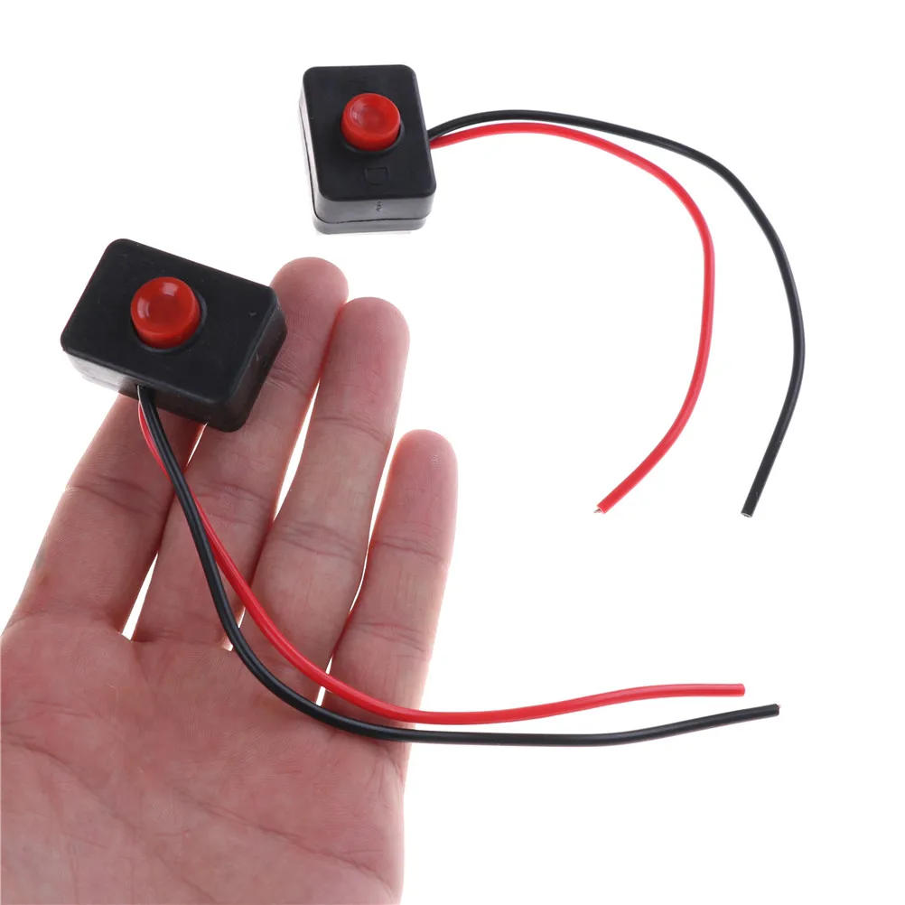 

2PCS Car DC 12V 2A Adhesive Base Push Button Action Wired Switch