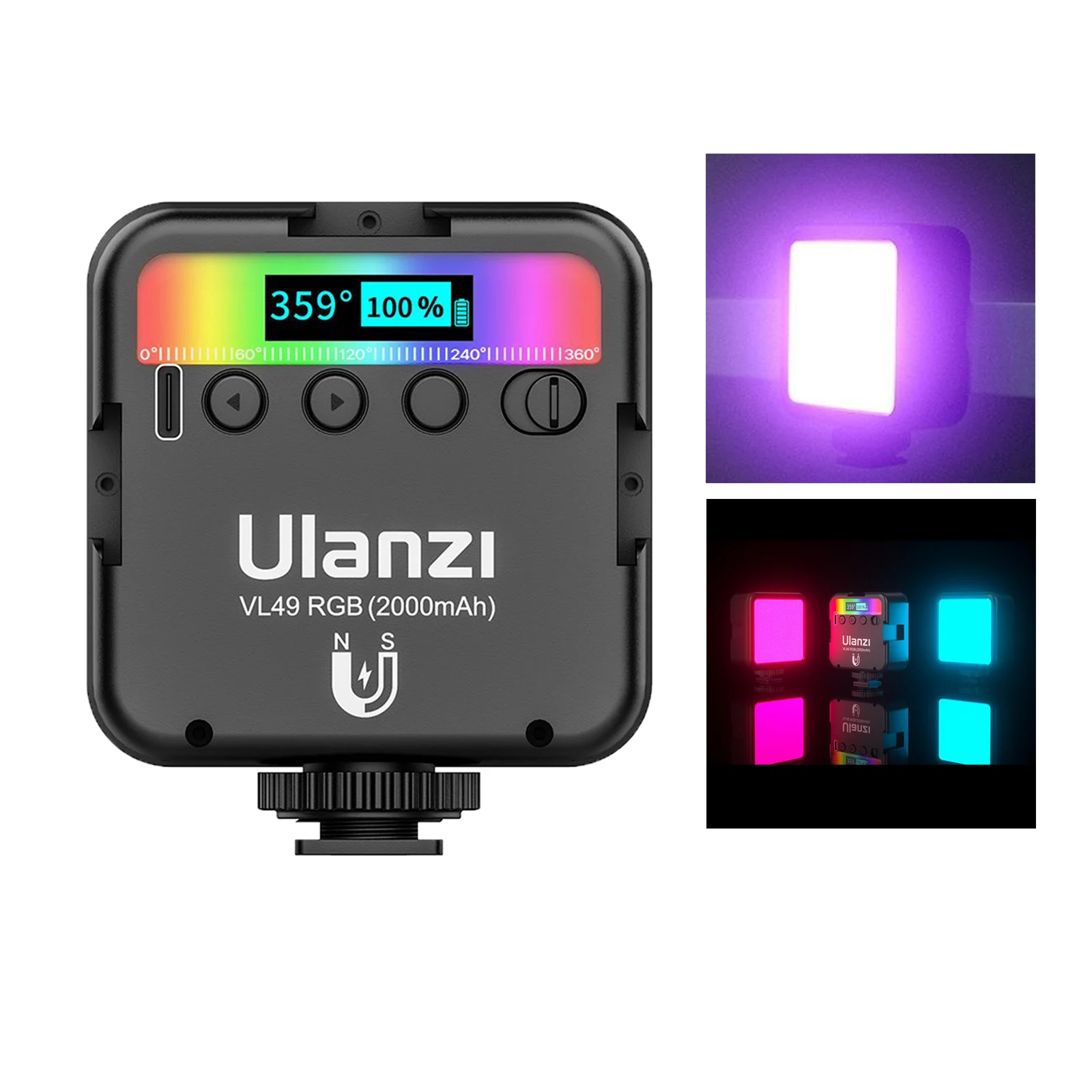 

VL49 RGB Video Light Photography Light Attraction 2500K-9000K