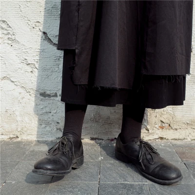 Новая стильная зимняя тёмная Двухслойная юбка с асимметричным подолом | Женская