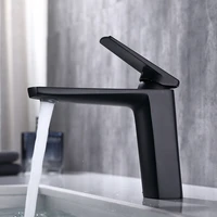 light luxury nordic black simple hot and cold water faucet washbasin copper square red bathroom toilet basin faucet sink faucet
