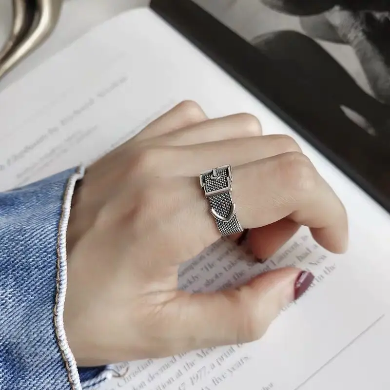 Регулируемое кольцо с пряжкой женское модное указательным пальцем в стиле ретро